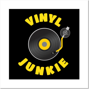 Vinyl Junkie Old School Record Player T-Shirt Posters and Art